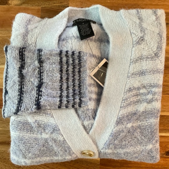 NWT Design 365 Blue Combo Cardi - Picture 4 of 10